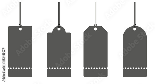 Simple price tags. Price tags with tear-off tags. Vector illustration