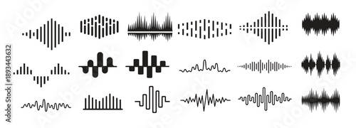 sound wave icons set