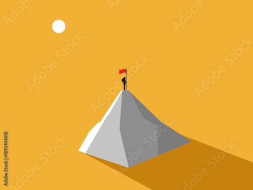 businesswomen compete to climb to the top of the mountain