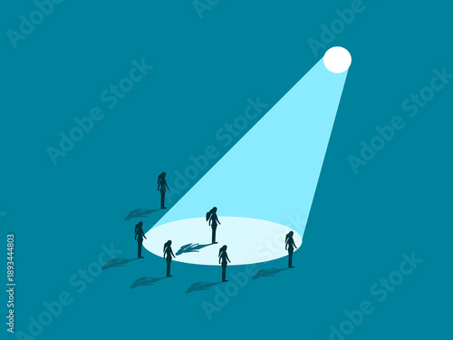 businesswoman stands out in the spotlight