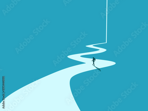 businesswoman walks alone on the street