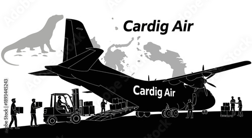 Cardig Air Cargo Plane on Tarmac.