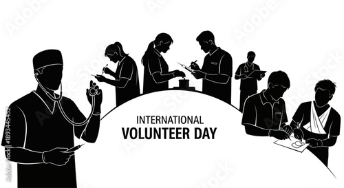 Volunteers Working Together on International Volunteer Day.