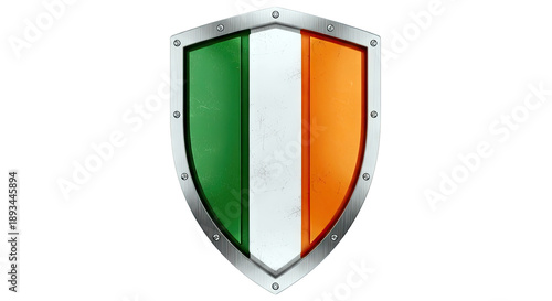 Shield with Irish Flag Colors