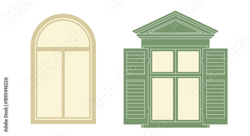 Architectural window and door designs arched and gabled forms