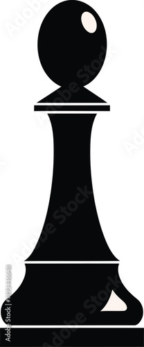 Simple Black Pawn Chess Piece Icon for Strategy and Games
