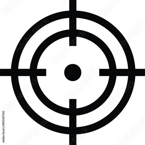 Precise target symbol with crosshair for accurate aim and goal achievement icon