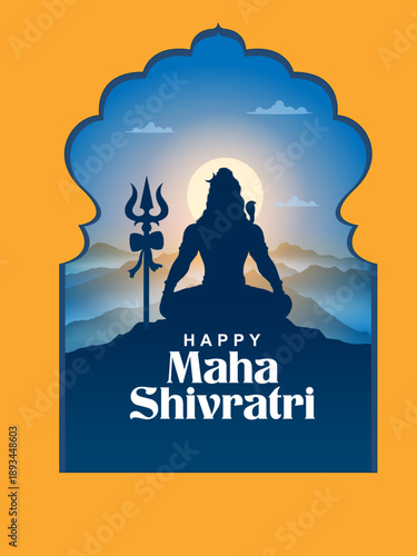 Lord Shiva Linga, Indian God of Hindu for Maha Shivratri festival of India
