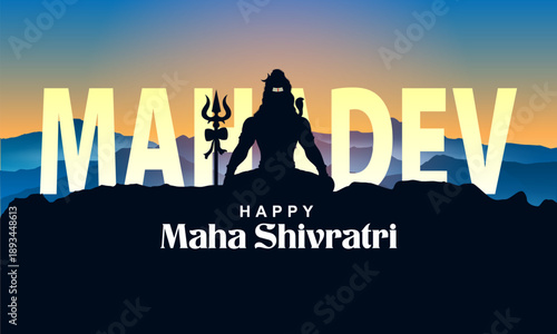 Lord Shiva Linga, Indian God of Hindu for Maha Shivratri festival of India