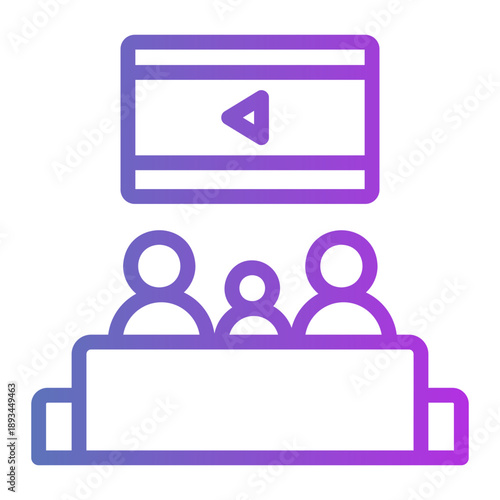 family move time Line Gradient Icon