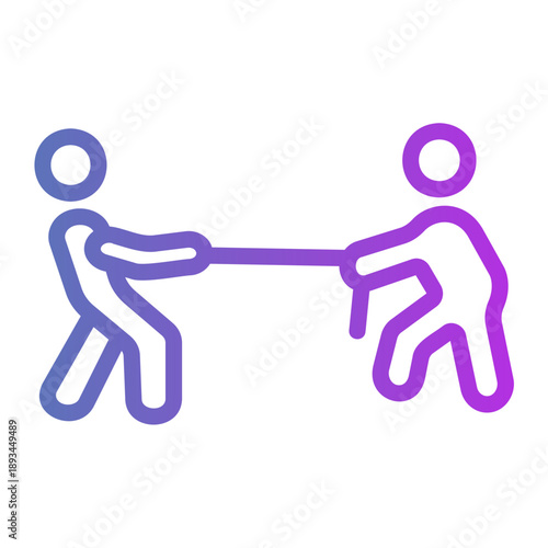 family tug of war.people Line Gradient Icon
