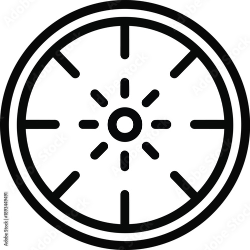 Adjust brightness or sun icon illustrating a setting for light intensity