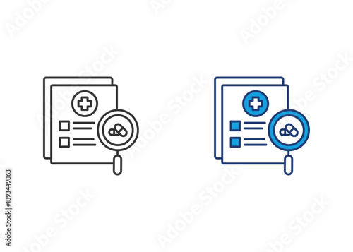 Clinical Study Icon Set Multiple Style Collection