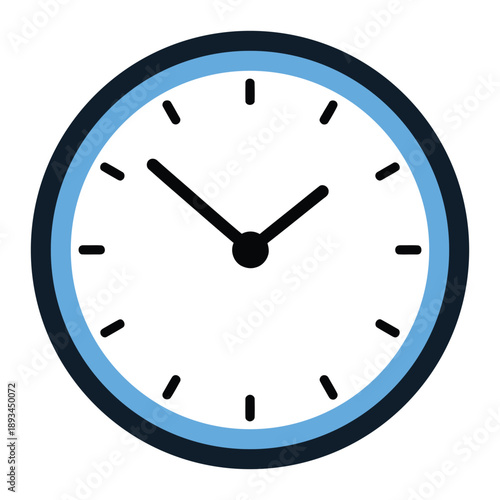 Wall Clock Color Vector Icon for Time Management and Business Office Productivity