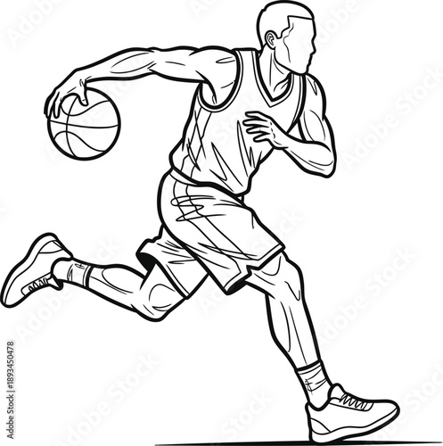 Dynamic illustration of a basketball player in action