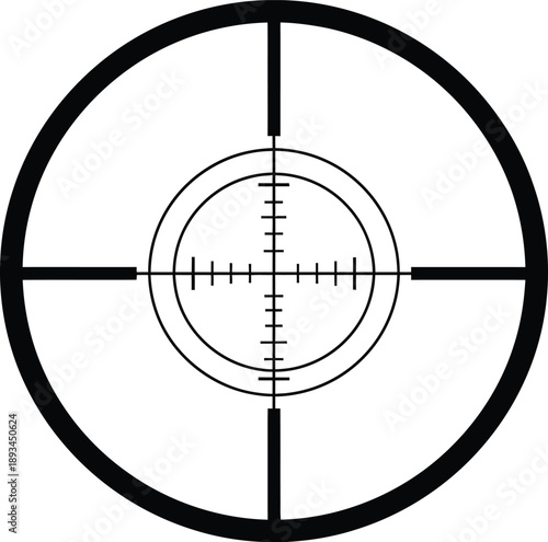 Crosshair reticle viewed through a rifle scope, representing precision and targeting
