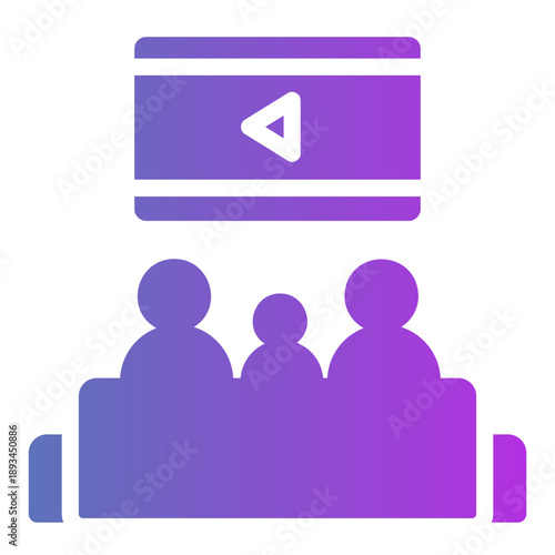 family move time Line Gradient Icon