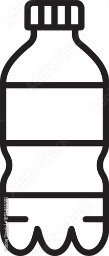 Plastic water bottle waste related line icon vector illustration