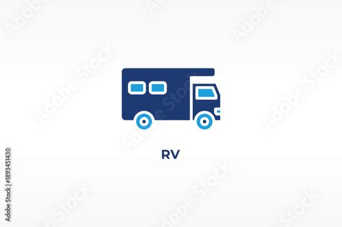 RV vector, icon or logo sign isolated symbol illustration