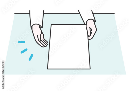 書類の記入をお願いする様子のイメージイラスト