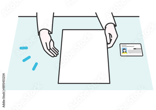 書類の記入とマイナンバーカードのイメージイラスト