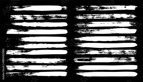 Long grunge brush strokes, lines, ink smudges, hand-drawn scribble shapes. Handmade sketchy marks, stains, charcoal streaks. Paint textures, dry brush effect. Marker underline. Vector illustration