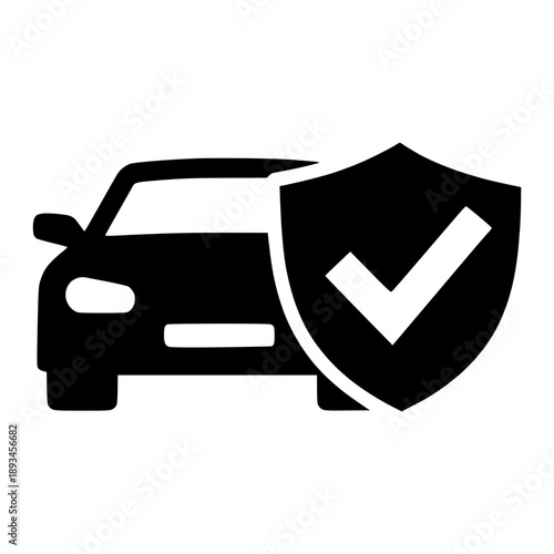 Vehicle Insurance and Safety Concept with Car and Shield Icon