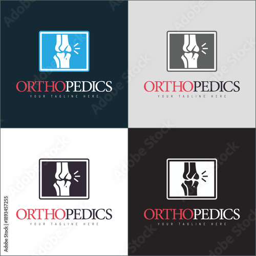 Orthopedics Medical Logo Set with Bone Joint Design Templates