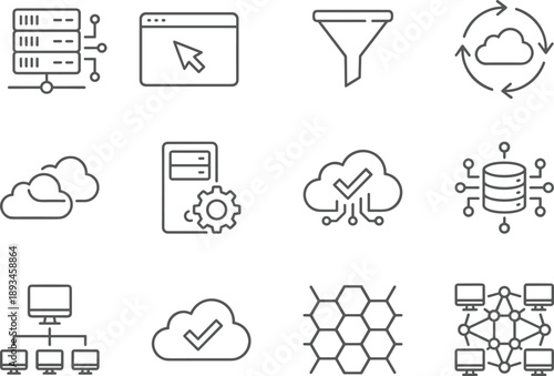Ecology, Sustainable Business, and Green Energy Line Icons Set, Environmental Protection, Renewable Power, Conservation, and $\text{CO}_2$ Cycle Concepts, Editable Vector.