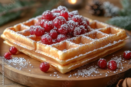 Plate with wax and cranberries.