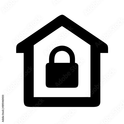 Home Lock Icon Vector Illustration