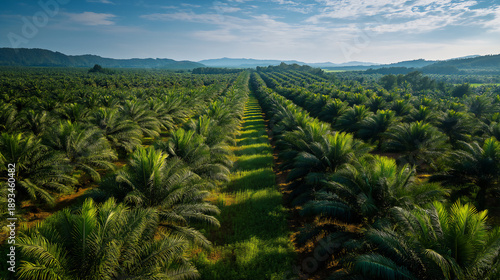 Oil palm plantation in southern in Thailand.