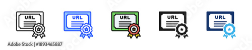 Ssl Certificate Icon Collection With Multiple Styles