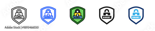 Secure Login Icon Collection With Multiple Styles