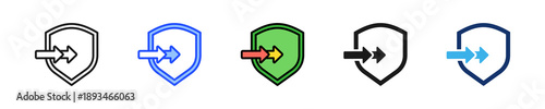 Shield Access Icon Collection With Multiple Styles