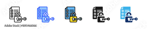Decryption Key Icon Collection With Multiple Styles