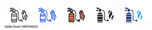 Fire Emergency Icon Collection With Multiple Styles