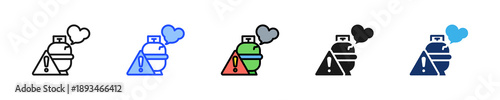 Gas Leak Alert Icon Collection With Multiple Styles