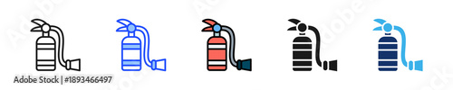 Fire Extinguisher Icon Collection With Multiple Styles