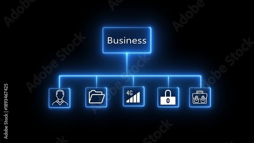 Neon business lock  4G network folder Pictures of people 4k video. network, global, communication, 