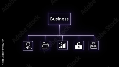 Neon business lock  4G network folder Pictures of people 4k video. network, global network, communication, 
