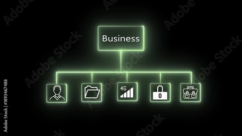 Neon business lock  4G network folder Pictures of people 4k video. network, global network, 