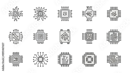 Microchip circuit board components closeup.