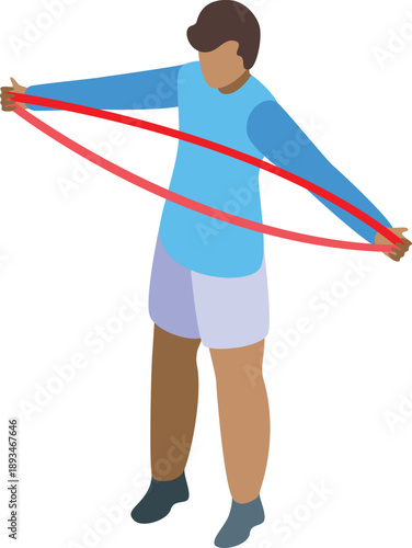 Young boy having fun and exercising with a hula hoop, promoting a healthy and active lifestyle for children through play