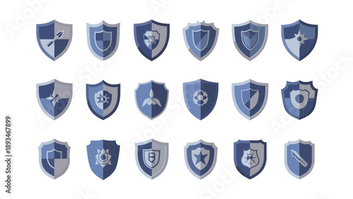 Collection of various shield logos.