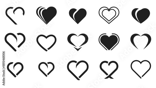 Collection of various heart shapes.