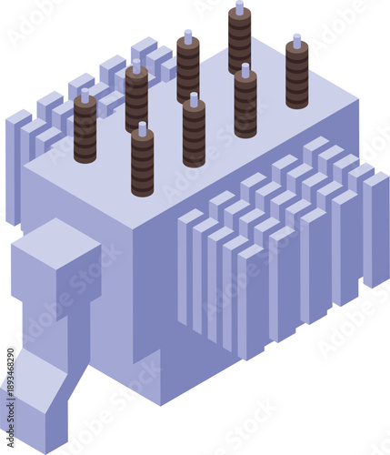 Power transformer distributing electricity, essential component of power grid ensuring safe and reliable energy supply