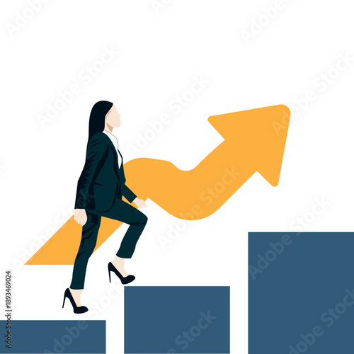 Business Growth Flat Illustration