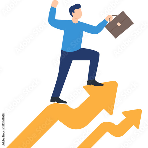 Business Growth Flat Illustration