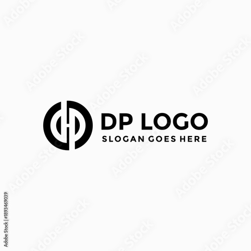 DP Letter circle logo vector image